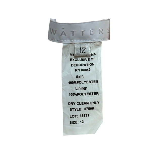 Watters Blush Inna Chiffon Deep V Bridesmaids Formal Dress US 12 - Picture 6 of 8